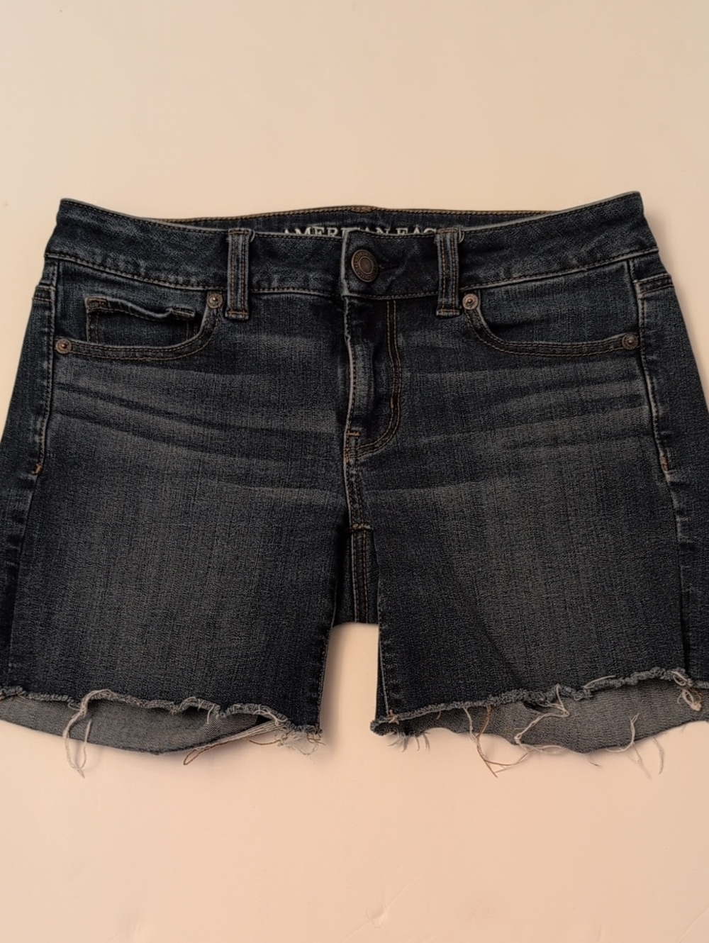 American Eagle Dark Wash Denim Cutoff Shorts Midi - Size 2
